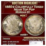 1880-s Morgan Dollar Colorfully Toned Near Top Pop