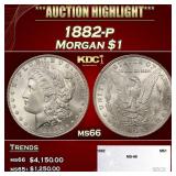 1882-p Morgan Dollar $1 ms66 SEGS