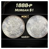 1888-p Morgan Dollar $1 Grades ms63+