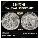 1941-s Walking Liberty Half Dollar 50c Grades ms65