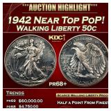 1942 Proof Walking Liberty Half Dollar Near Top Po