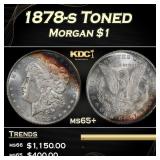 1878-s Morgan Dollar Toned $1 ms65+ SEGS