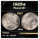 1925-s Peace Dollar $1 Grades ms64