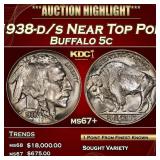 1938-d/s Buffalo Nickel Near Top Pop 5c ms67+ SEGS
