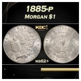 1885-p Morgan Dollar $1 Grades ms62+