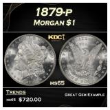 1879-p Morgan Dollar $1 Grades ms65