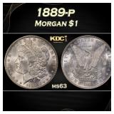 1889-p Morgan Dollar $1 Grades ms63