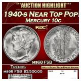 1940-s Mercury Dime Near Top Pop! 10c ms68 FSB SEG