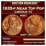 1935-p Lincoln Cent Near Top Pop 1c ms67+ rd SEGS