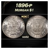 1896-p Morgan Dollar $1 Grades ms62