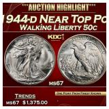 1944-d Walking Liberty Half Dollar Near Top Pop 50