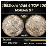 1882-o/s VAM 4 TOP 100 Morgan Dollar $1 Grades ms6