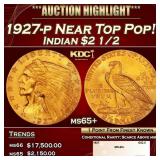 1927-p Gold Indian Quarter Eagle Near Top Pop! $2