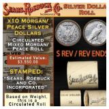 10 Coin Mixed Morgan/Peace SEARS Circ Dollar $1 Ro