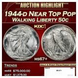 1944-d Walking Liberty Half Dollar Near Top Pop 50