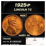 1925-p Lincoln Cent 1c ms66+ rd SEGS