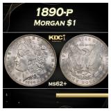 1890-p Morgan Dollar $1 Grades ms62+