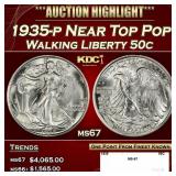 1935-p Walking Liberty Half Dollar Near Top Pop 50