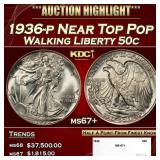 1936-p Walking Liberty Half Dollar Near Top Pop 50