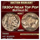 1930-p Buffalo Nickel Near Top Pop 5c ms66+ SEGS