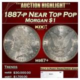 1887-p Morgan Dollar Near Top Pop $1 ms67+ SEGS