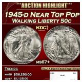 1945-d Walking Liberty Half Dollar Near Top Pop 50