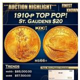 1910-p Gold St. Gaudens Double Eagle TOP POP! $20