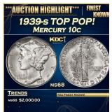 1939-s Mercury Dime TOP POP! 10c ms68 SEGS