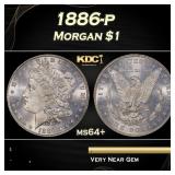 1886-p Morgan Dollar $1 Grades ms64+