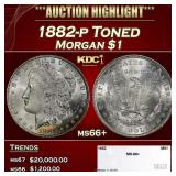 1882-p Morgan Dollar Toned $1 ms66+ SEGS