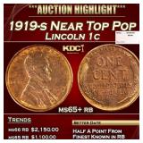 1919-s Lincoln Cent Near Top Pop 1c ms65+ rb SEGS
