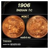 1906 Indian Cent . 1c Grades ms64 rd