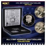 Complete 3 PC. 1997 Kennedy Half Dollar 50c set In