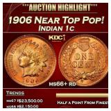1906 Indian Cent Near Top Pop! 1c ms66+ rd SEGS