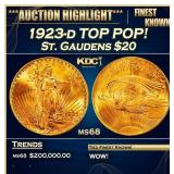 1923-d Gold St. Gaudens Double Eagle TOP POP! $20