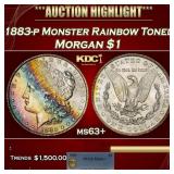 PCGS 1883-p Morgan Dollar Monster Rainbow Toned $1