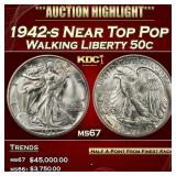 1942-s Walking Liberty Half Dollar Near Top Pop 50