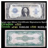 1923 $1 large size Silver Certificate Grades vf+ S