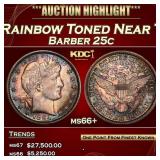 1894-s Barber Quarter Rainbow Toned Near Top Pop 2