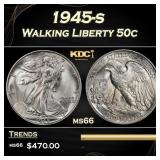 1945-s Walking Liberty Half Dollar 50c Grades ms66