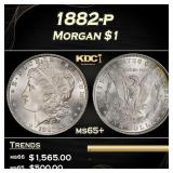 1882-p Morgan Dollar $1 Grades ms65+