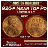 1920-p Lincoln Cent Near Top Pop! 1c ms67 rd SEGS