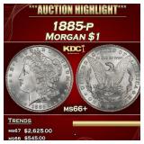 1885-p Morgan Dollar $1 ms66+ SEGS