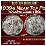 1939-s Walking Liberty Half Dollar Near Top Pop 50