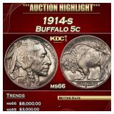 1914-s Buffalo Nickel 5c ms66 SEGS