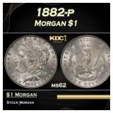 1882-p Morgan Dollar $1 Grades ms62