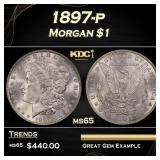 1897-p Morgan Dollar $1 Grades ms65