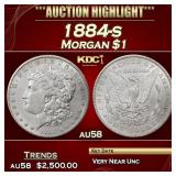 1884-s Morgan Dollar $1 au58 SEGS
