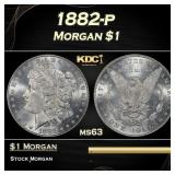 1882-p Morgan Dollar $1 Grades ms63
