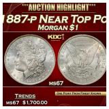 1887-p Morgan Dollar Near Top Pop $1 ms67 SEGS